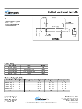 MT4093-Y Datasheet PDF Marktech Optoelectronics