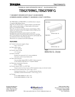 TB62709FG Datasheet PDF Marktech Optoelectronics