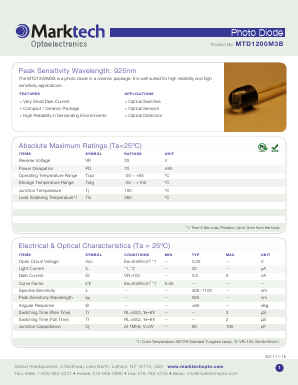 MTD1200M3B Datasheet PDF Marktech Optoelectronics