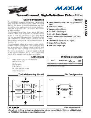 MAX11500 Datasheet PDF Maxim Integrated