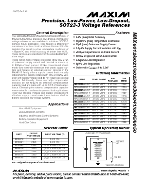 MAX6012 Datasheet PDF Maxim Integrated