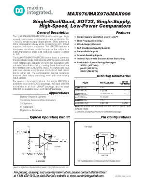 MAX976ESA Datasheet PDF Maxim Integrated