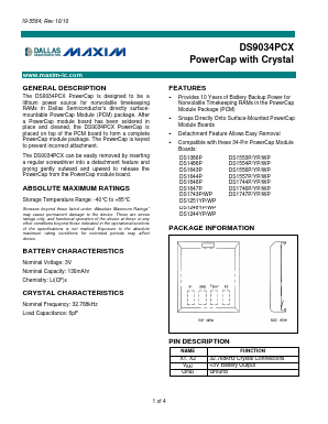 DS9034 Datasheet PDF Maxim Integrated