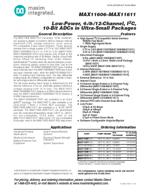 MAX11606 Datasheet PDF Maxim Integrated