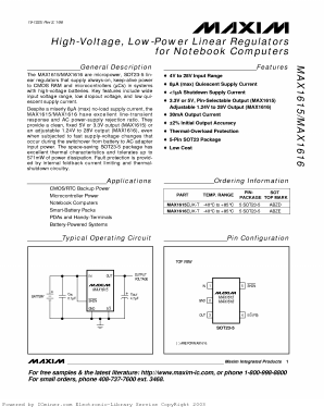 MAX1615EUK Datasheet PDF Maxim Integrated