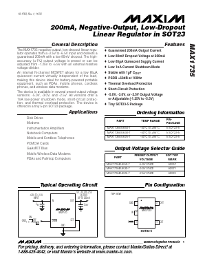 MAX1735EUK30-T Datasheet PDF Maxim Integrated