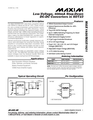 MAX1920 Datasheet PDF Maxim Integrated