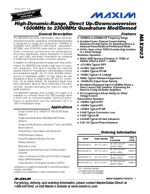 MAX2023 Datasheet PDF Maxim Integrated