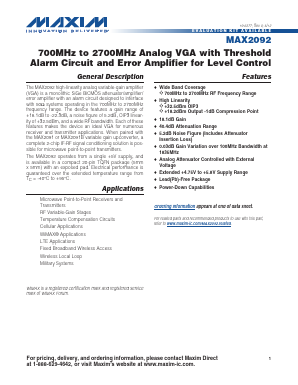 MAX2092 Datasheet PDF Maxim Integrated