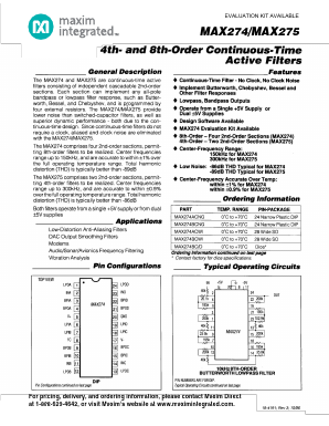MAX274AENG Datasheet PDF Maxim Integrated