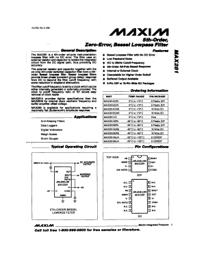 MAX281 Datasheet PDF Maxim Integrated