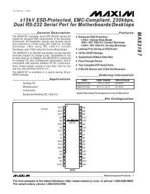 MAX3187CAX Datasheet PDF Maxim Integrated