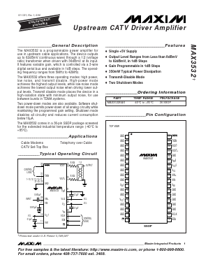 MAX3532EAX Datasheet PDF Maxim Integrated