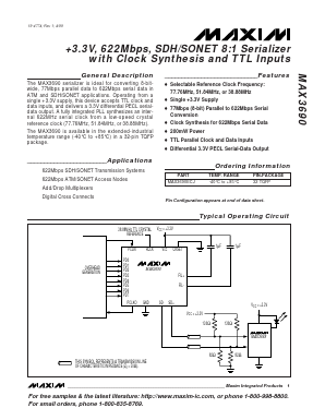 MAX3690ECJ Datasheet PDF Maxim Integrated