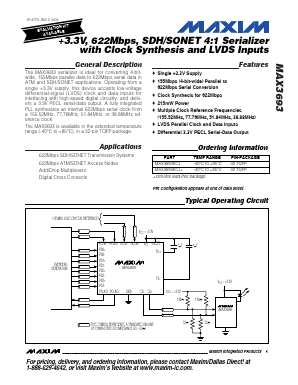MAX3693 Datasheet PDF Maxim Integrated