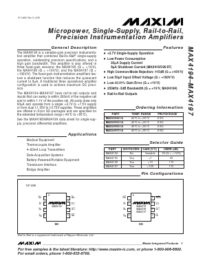 MAX4196 Datasheet PDF Maxim Integrated