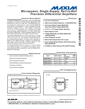MAX4198 Datasheet PDF Maxim Integrated