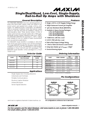 MAX4400 Datasheet PDF Maxim Integrated