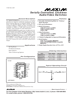MAX4562 Datasheet PDF Maxim Integrated