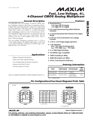 MAX4634 Datasheet PDF Maxim Integrated