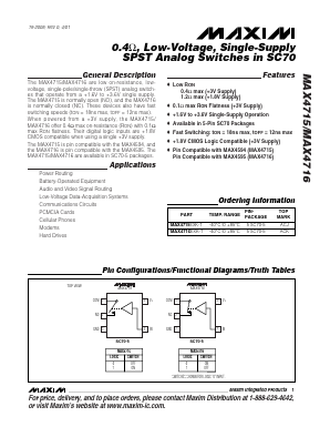 MAX4715 Datasheet PDF Maxim Integrated