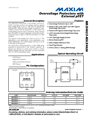 MAX4924 Datasheet PDF Maxim Integrated