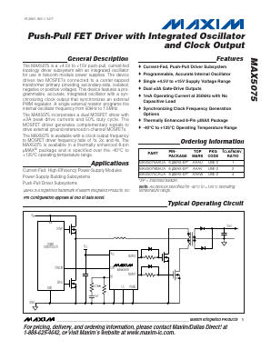 MAX5075CAUA Datasheet PDF Maxim Integrated