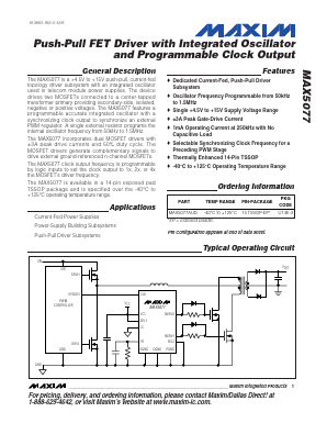 MAX5077 Datasheet PDF Maxim Integrated