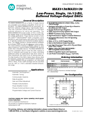 MAX5138 Datasheet PDF Maxim Integrated