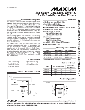 MAX7403CPA Datasheet PDF Maxim Integrated