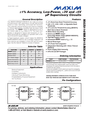 MAX815 Datasheet PDF Maxim Integrated