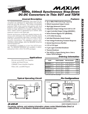 MAX8561ETA+T Datasheet PDF Maxim Integrated