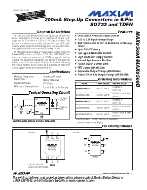 MAX8569AETT+ Datasheet PDF Maxim Integrated