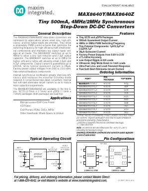 MAX8640YELT08 Datasheet PDF Maxim Integrated