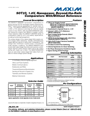 MAX919 Datasheet PDF Maxim Integrated