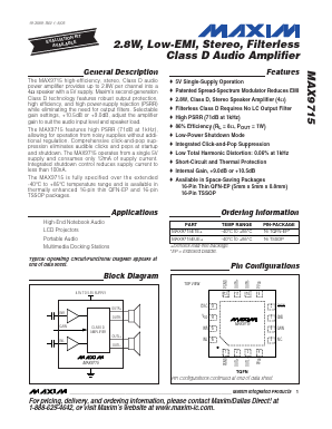MAX9715ETE Datasheet PDF Maxim Integrated