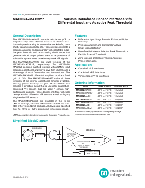 MAX9927 Datasheet PDF Maxim Integrated