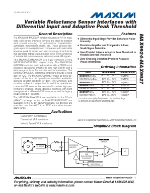 MAX9924 Datasheet PDF Maxim Integrated