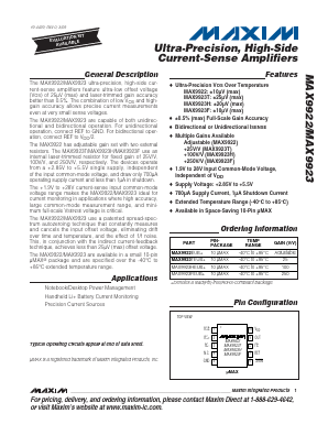 MAX9922EUB Datasheet PDF Maxim Integrated