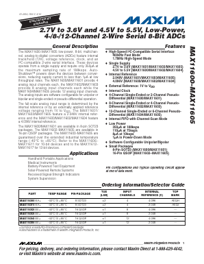 MAX11601 Datasheet PDF Maxim Integrated