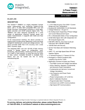 78M6631-IM Datasheet PDF Maxim Integrated