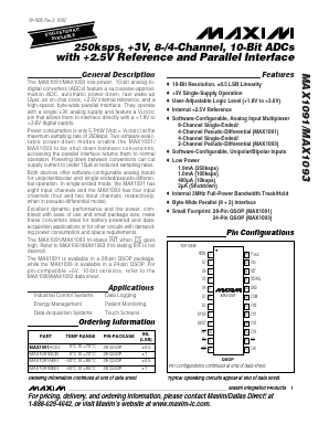 MAX1091 Datasheet PDF Maxim Integrated