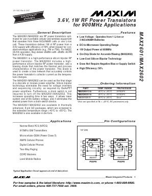 MAX2601ESA Datasheet PDF Maxim Integrated