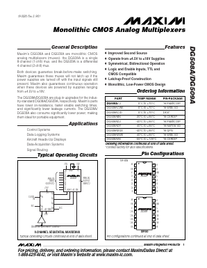 DG509AC Datasheet PDF Maxim Integrated