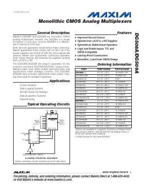 DG509ABK Datasheet PDF Maxim Integrated