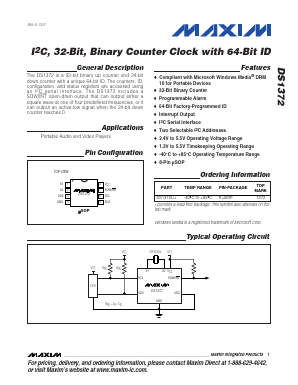 DS1372 Datasheet PDF Maxim Integrated