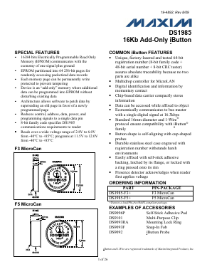 DS1985 Datasheet PDF Maxim Integrated