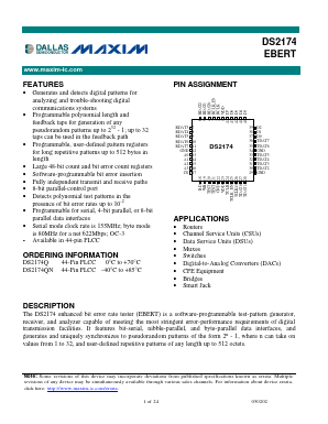 DS2174QN Datasheet PDF Maxim Integrated