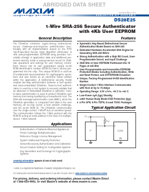 DS28E25 Datasheet PDF Maxim Integrated