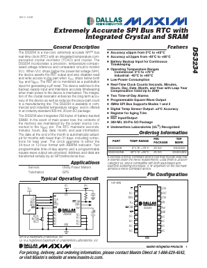 DS3234 Datasheet PDF Maxim Integrated